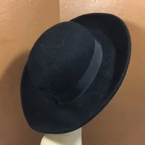Vintage Street Smart Betmar Black Wool Hat Vintage Betmar Street Smart Black Wool Hat, velvet trimmed  main image 4